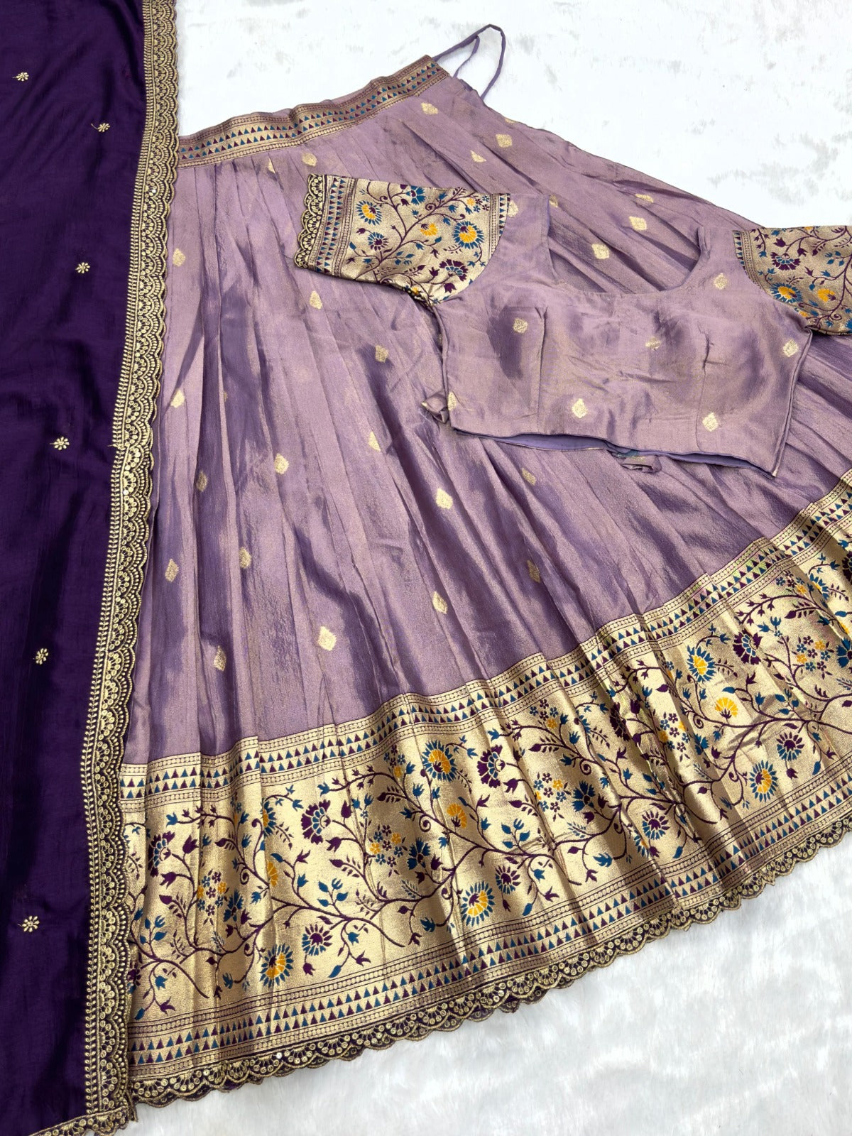 Tissue Silk Paithani Lehenga Choli