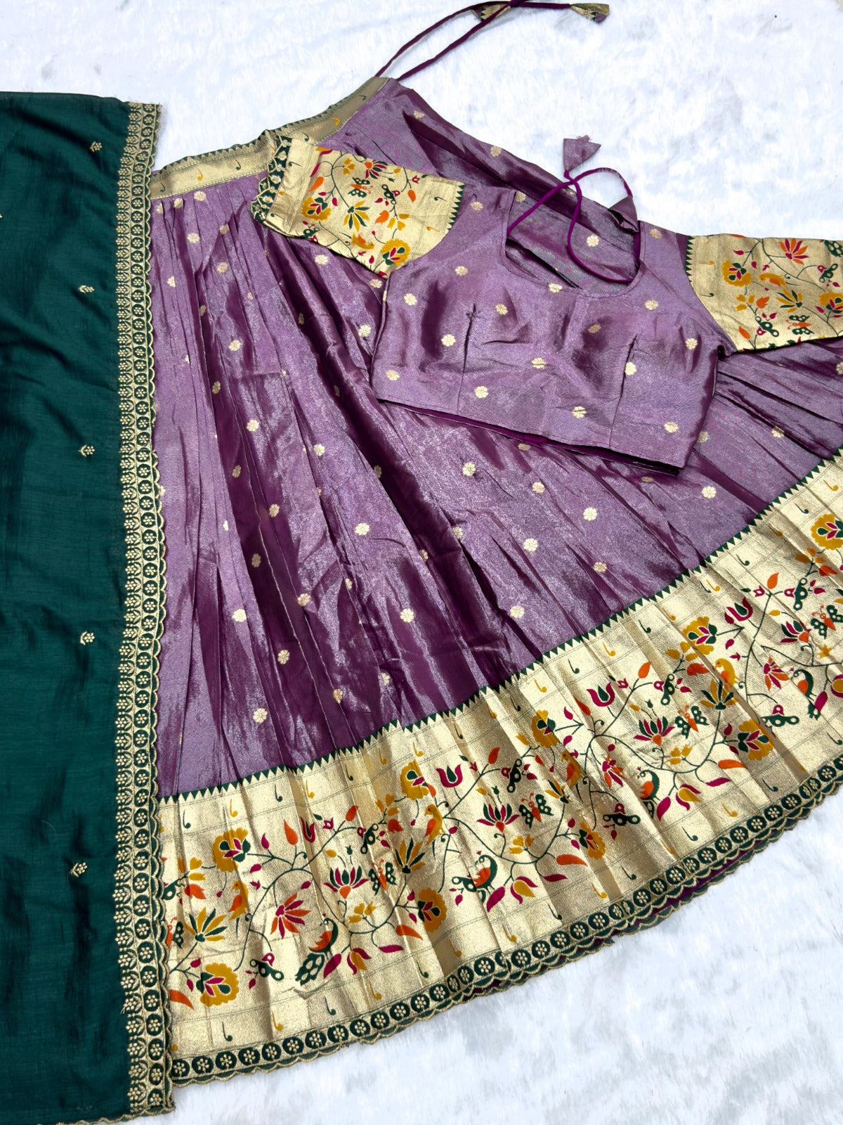 Tissue Silk Paithani Lehenga Choli