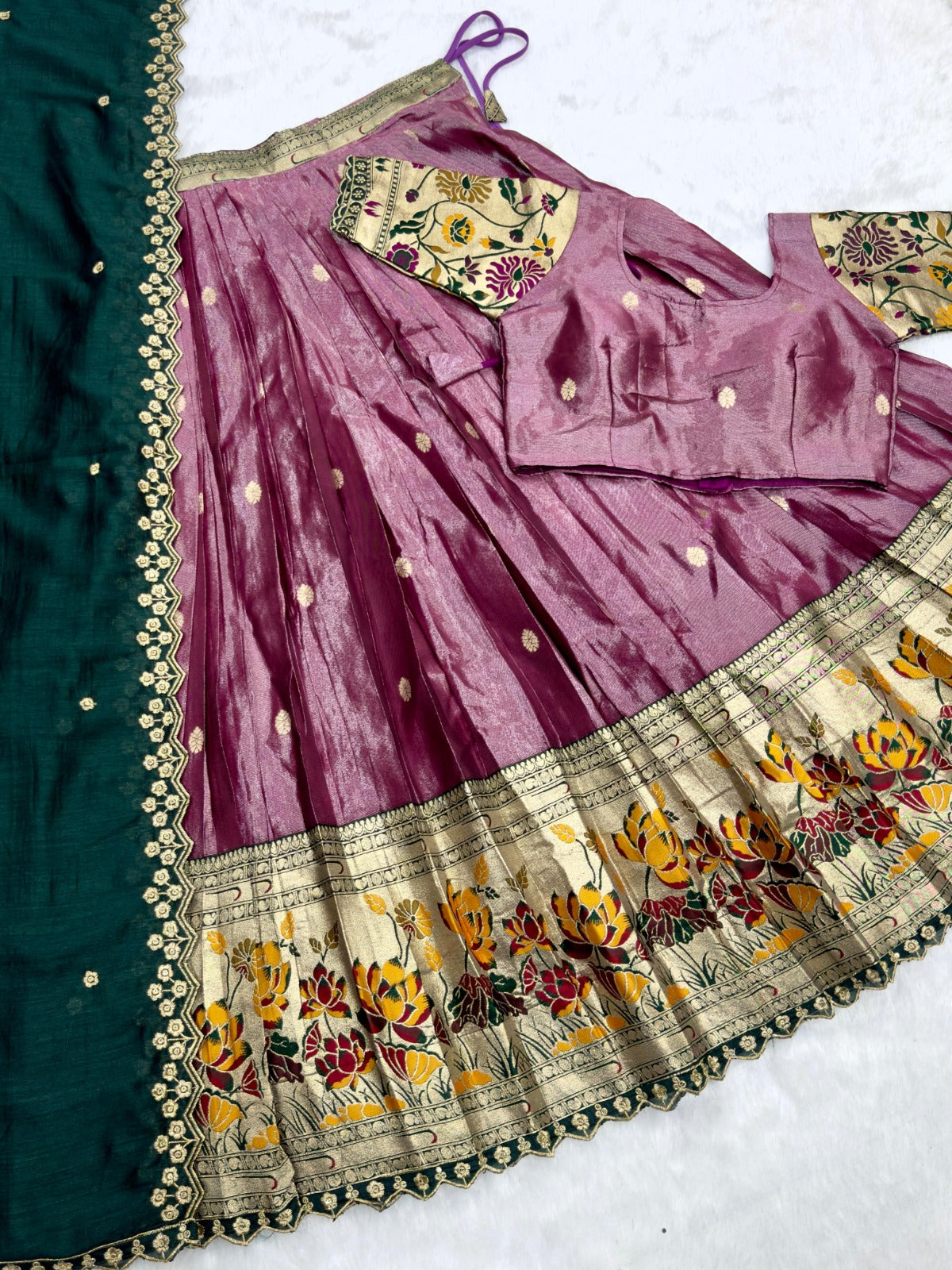 Tissue Silk Paithani Lehenga Choli