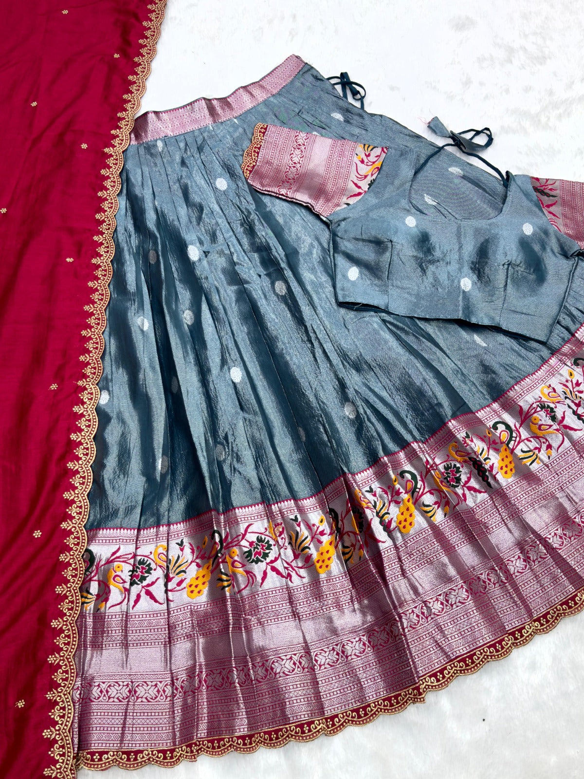 Tissue Silk Paithani Lehenga Choli